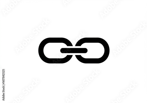 A chain link icon representing connection isolated on white background