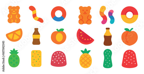 Colorful Gummy Icons