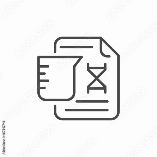 beaker document chemistry icon sign vector