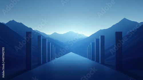 mountain landscape with blue sky