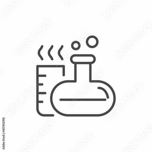 boiling chemistry flasks icon sign vector