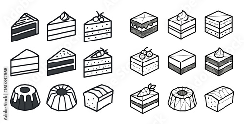 Low-Poly Cake Icons