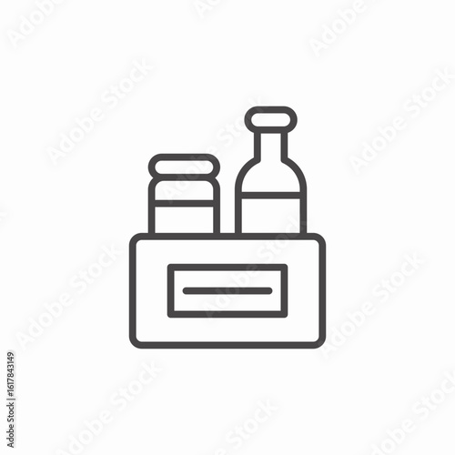 bottled drinks crate icon sign vector