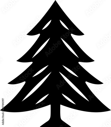 Stylized pine tree silhouette for nature designs
