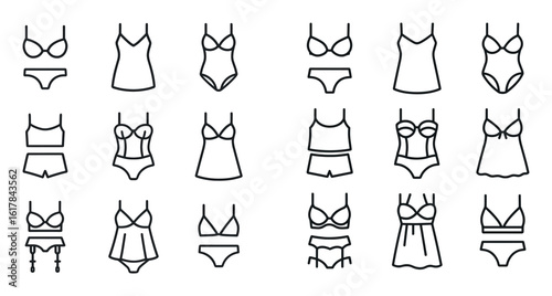 Minimalist Lingerie Icon Set