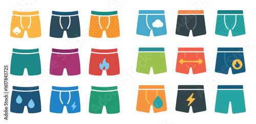 Colorful Boxer Brief Icons