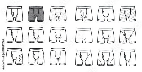 Hand-Drawn Boxer Briefs Icons