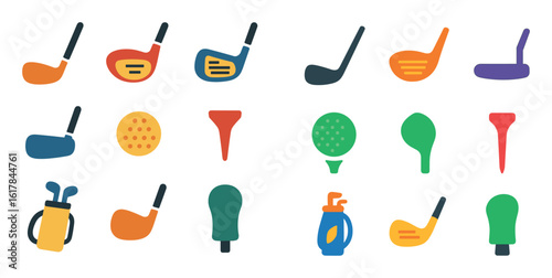 Colorful Golf Icon Set