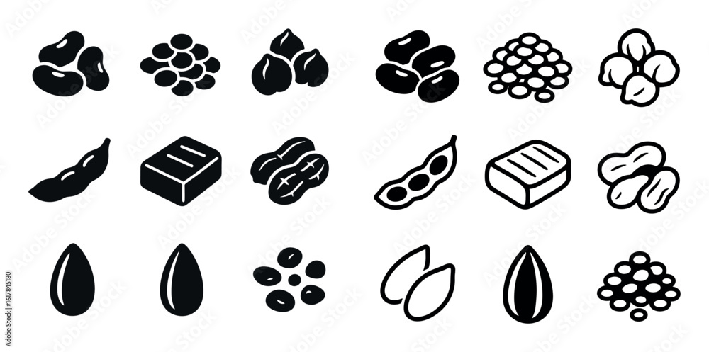 Fototapeta premium Vegan Protein Icons