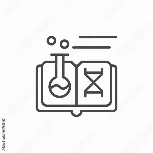 chemistry book flask icon sign vector