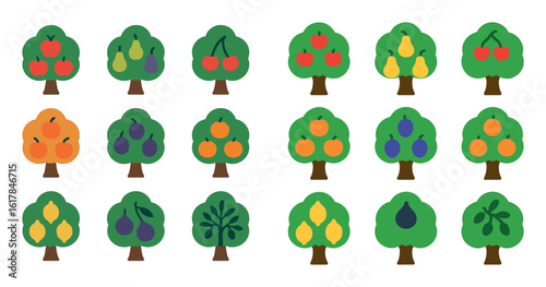 Fruit Tree Icon Grid