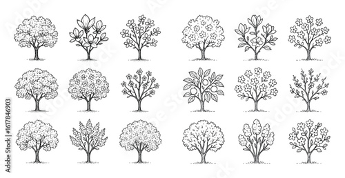 Hand-Drawn Tree Icons