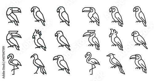 Tropical Bird Icons