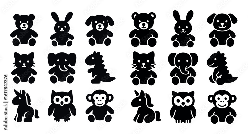 Obraz premium Plush Toy Icons