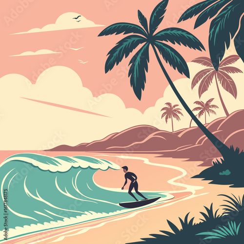 couple on the beach with palms