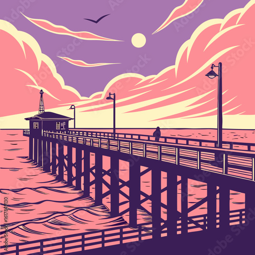 sunset on the bridge