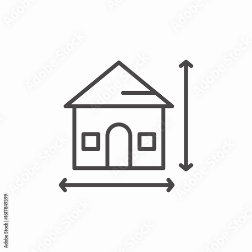 house dimensions icon sign vector