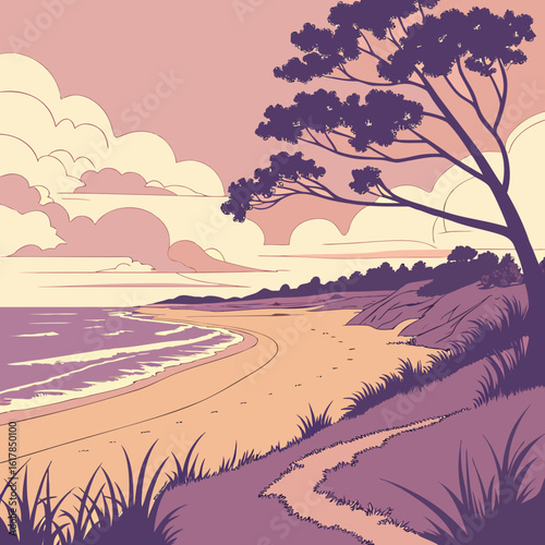 sunset on the beach