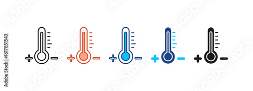 Low Temperature Icon Set Multiple Style Collection