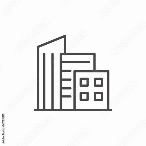 multiple company buildings icon sign vector