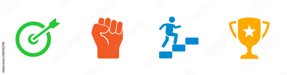 Solid vector icon for goal, spirit, effort, achievement. Solid vector icon for goal, spirit, effort, achievement.