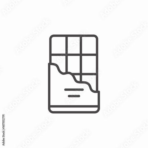 partially eaten chocolate bar icon sign vector