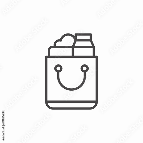 shopping bag groceries icon sign vector