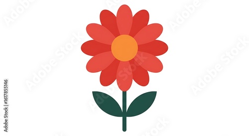Red dahlia bloom isolated on white, a beautiful summer flower capturing nature's vibrant color and delicate petals