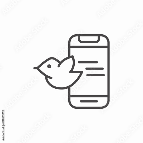 twitter mobile app icon sign vector