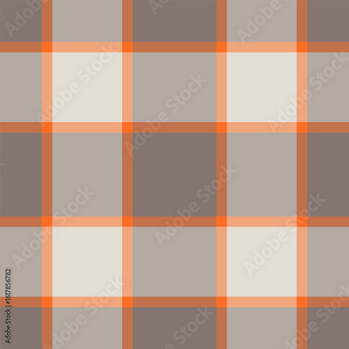 Elegance plaid seamless check, grand pattern background vector. Girl tartan textile texture fabric in orange and pastel colors.