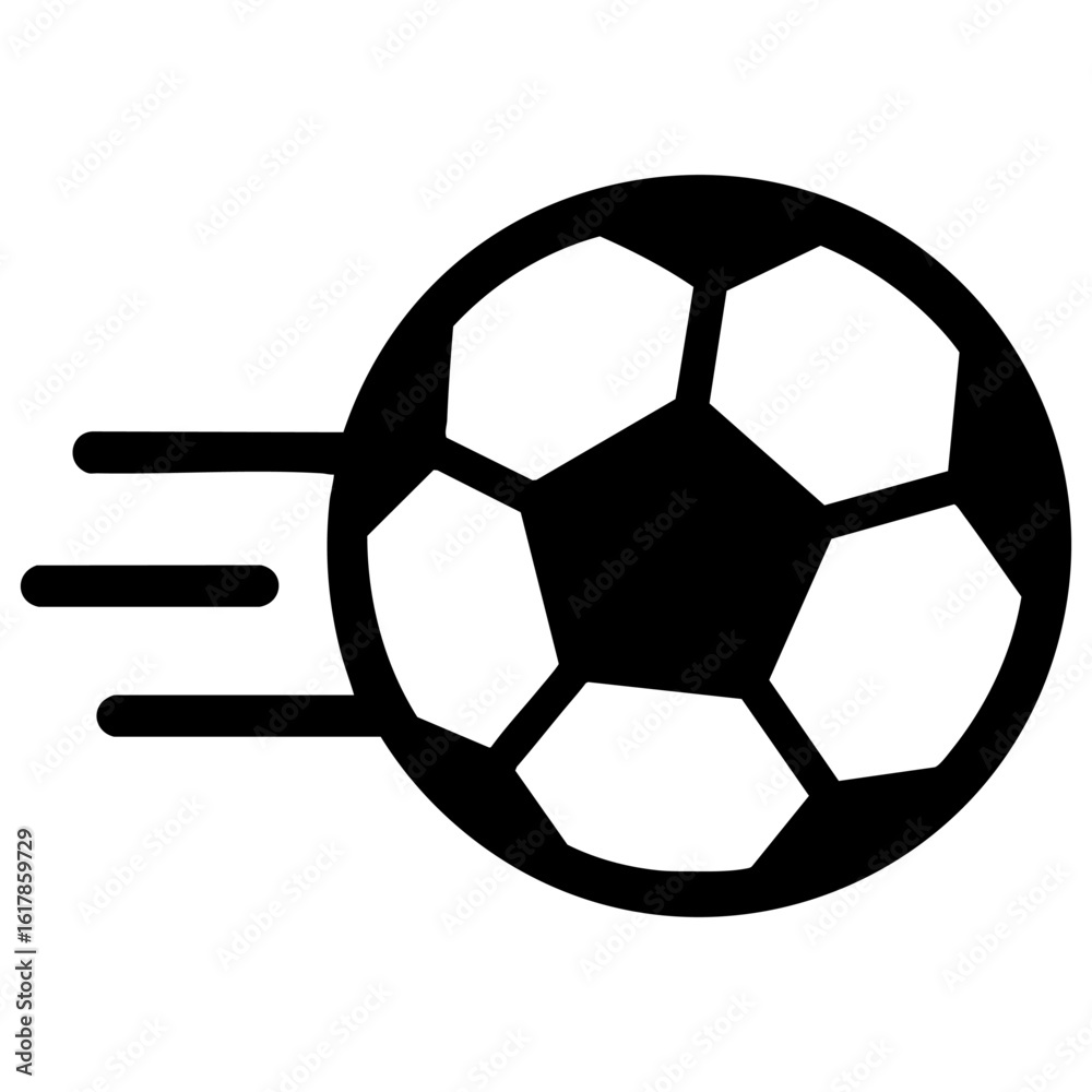 Obraz premium Football in Motion with Speed Lines icon vector