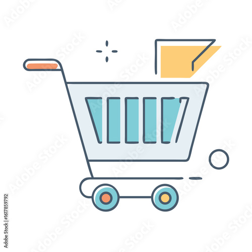 Online shopping cart with digital document for ecommerce sales