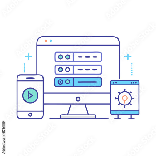 Responsive web development design showcases cross platform compatibility on multiple devices