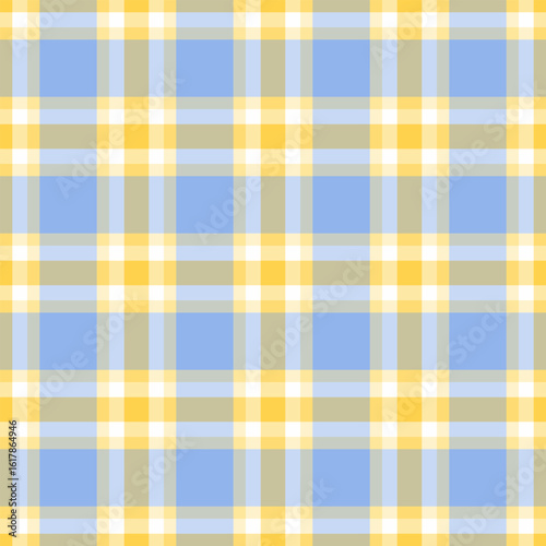 Material vector background plaid, tidy seamless fabric texture. Tweed check textile pattern tartan in light and yellow colors.