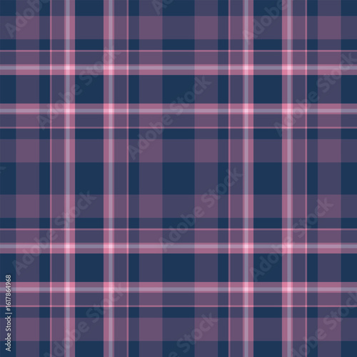 Rural pattern texture vector, christmas card background check textile. Silky tartan plaid seamless fabric in pastel and blue colors.
