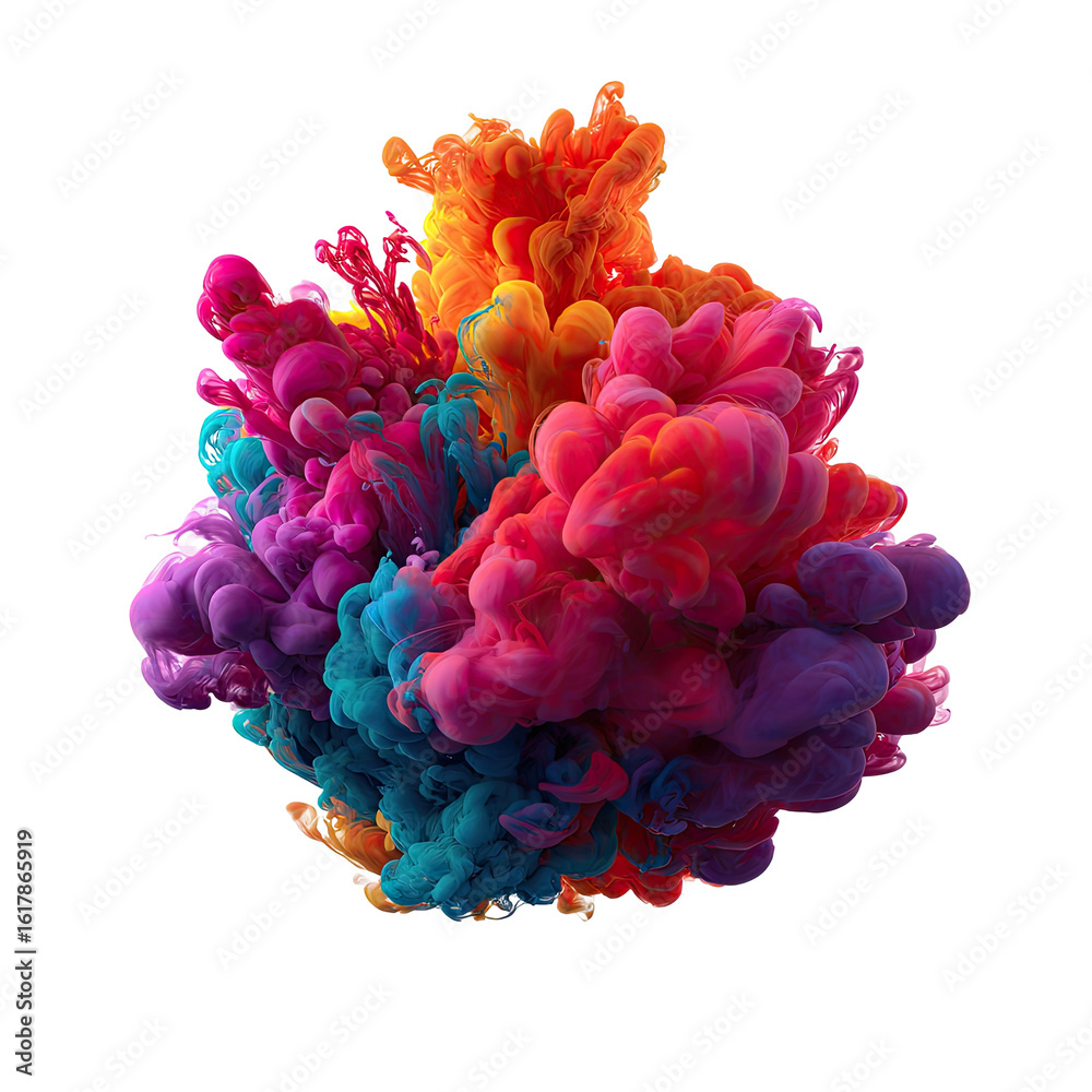 Obraz premium Vibrant ink explosion in a swirl of colors