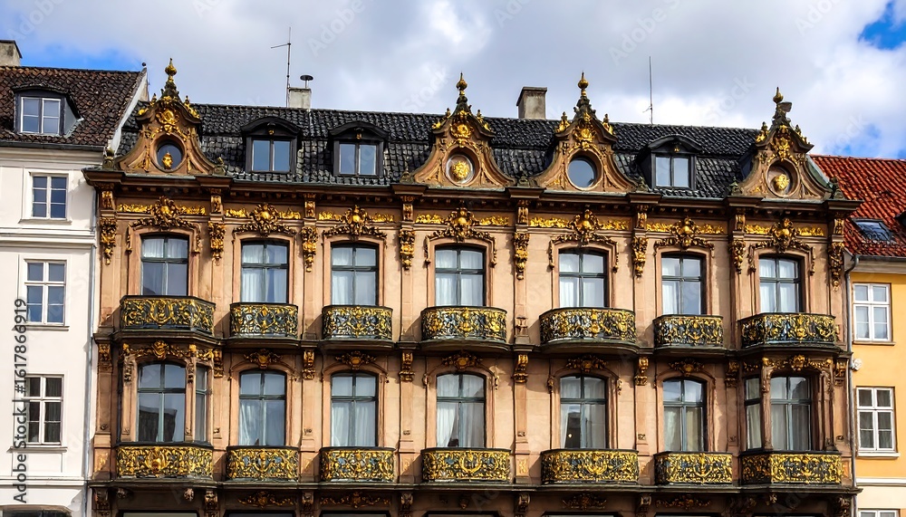 Fototapeta premium Ornate European building facade (2)
