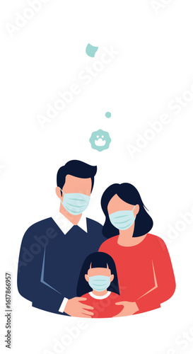 Protecting families from health risks with face masks and social distancing during public health emergencies