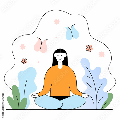 Woman Meditating in Nature