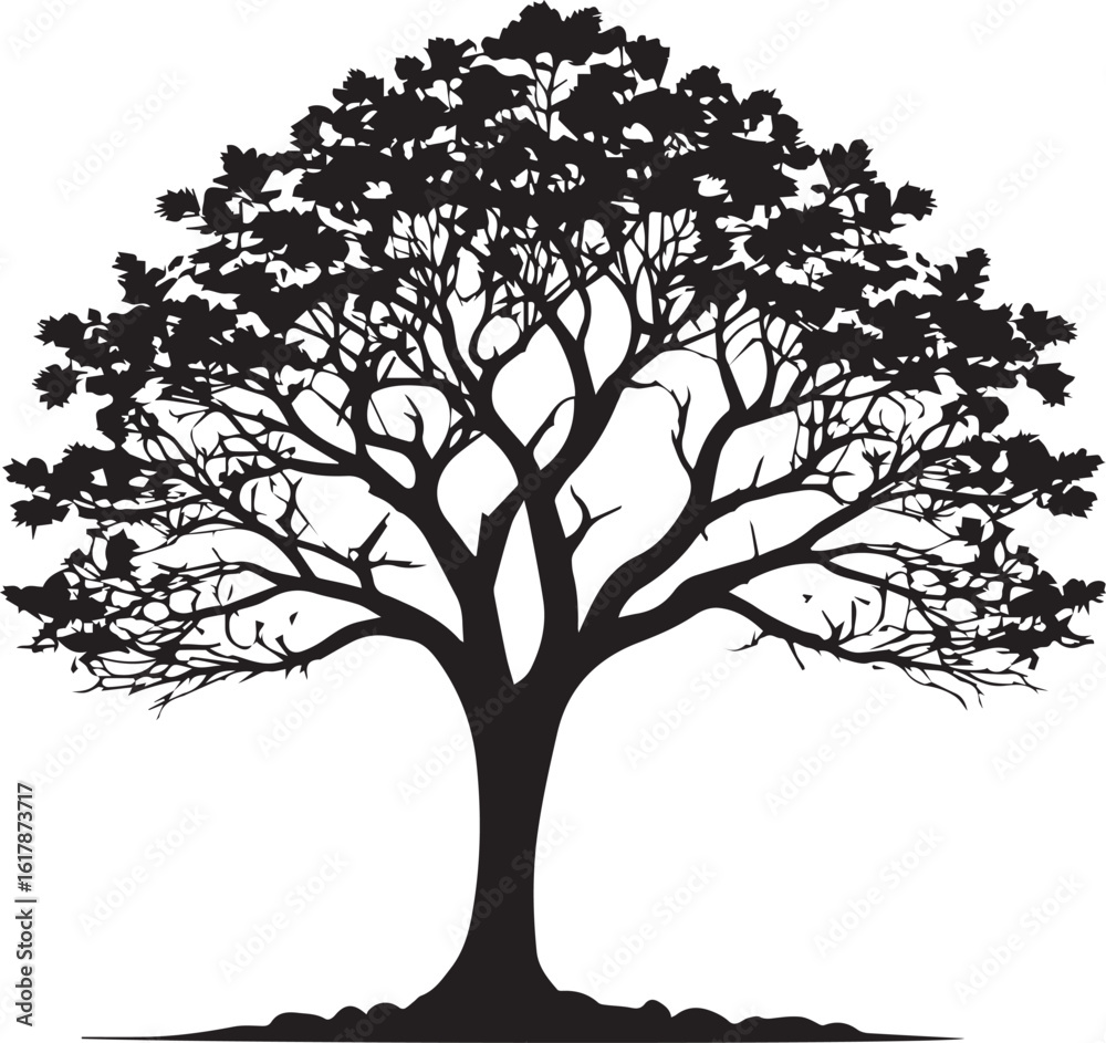 Fototapeta premium Tree silhouette Vector | Minimalist & Trendy Tree Silhouette Design | Unique & Stylish Tree Artwork for Vector design