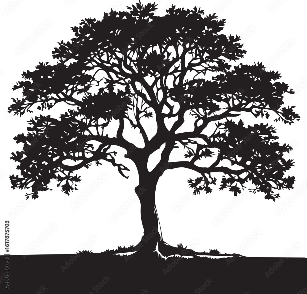 Obraz premium Tree silhouette Vector | Minimalist & Trendy Tree Silhouette Design | Unique & Stylish Tree Artwork for Vector design