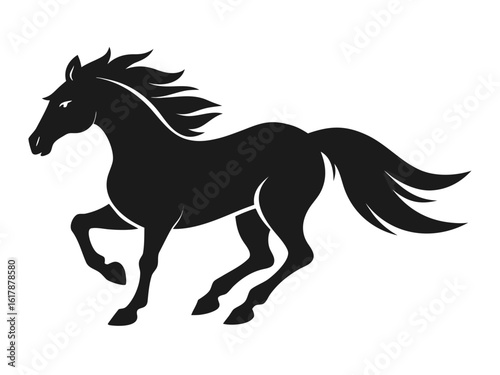 Running Horse Silhouette Vector Icon