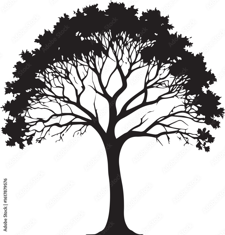 Fototapeta premium Tree silhouette Vector | Minimalist & Trendy Tree Silhouette Design | Unique & Stylish Tree Artwork for Vector design
