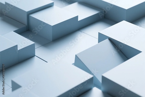 Modern corporate concept with abstract geometric shapes, showcasing a clean and professional aesthetic