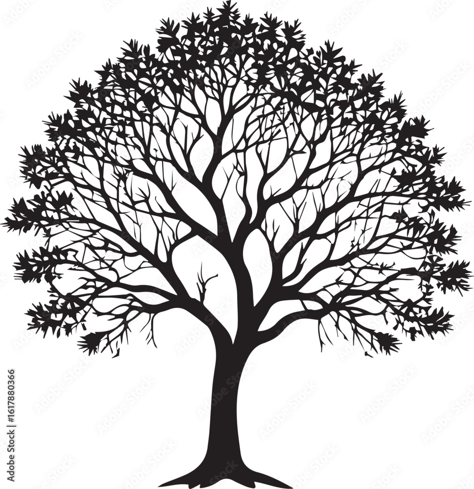 Fototapeta premium Tree silhouette Vector | Minimalist & Trendy Tree Silhouette Design | Unique & Stylish Tree Artwork for Vector design