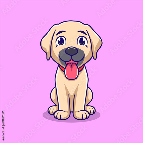 Cute Cartoon Labrador Puppy Illustration