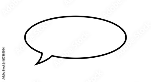 Simple Black and White Speech Bubble Illustration