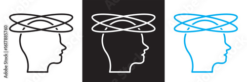 Mental fatigue icon. Vector for showing burnout, exhaustion, energy depletion and chronic tiredness. Tired person icon. Vector illustration. isolated on white and black background. EPS 10