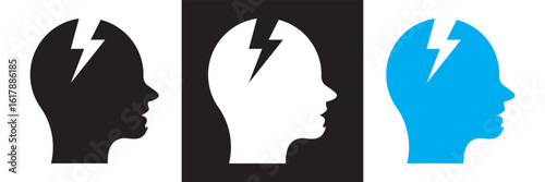 Mental fatigue icon. Vector for showing burnout, exhaustion, energy depletion and chronic tiredness. Tired person icon. Vector illustration. isolated on white and black background. EPS 10