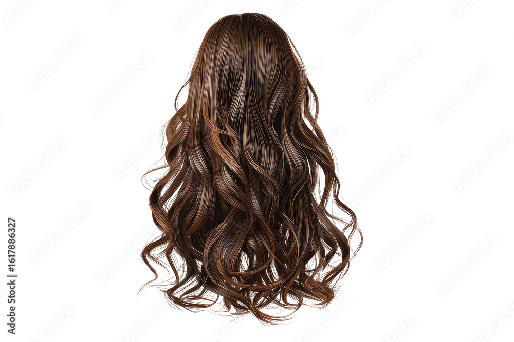Obraz premium A voluminous, wavy brown wig